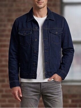 Rag & Bone Men's Indigo Denim Trucker Jacket - XL made in USA Reckless night